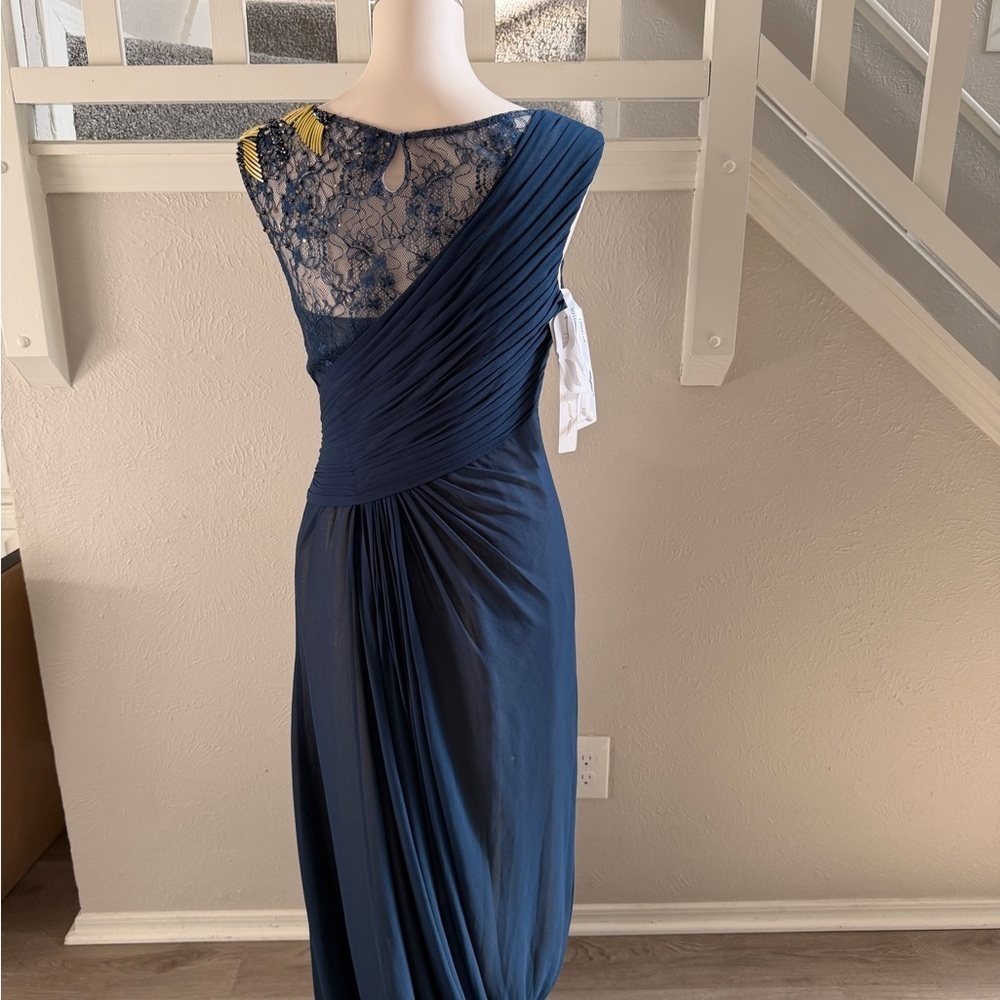 One Shoulder Navy Blue Dress - Picture 8 of 13